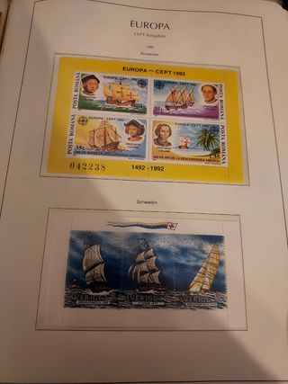 Tema Europa 1992 sellos y hojas