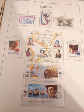 Tema Europa 1992 sellos y hojas