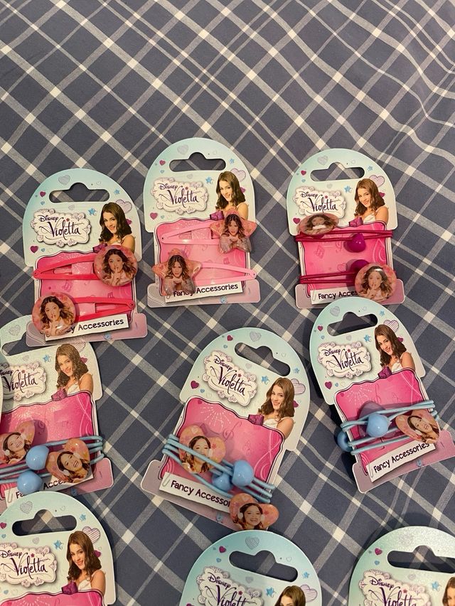 set mollette ed elastici per capelli violetta