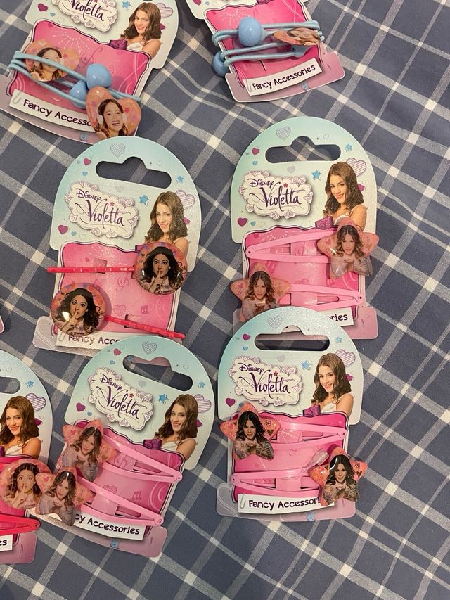 set mollette ed elastici per capelli violetta