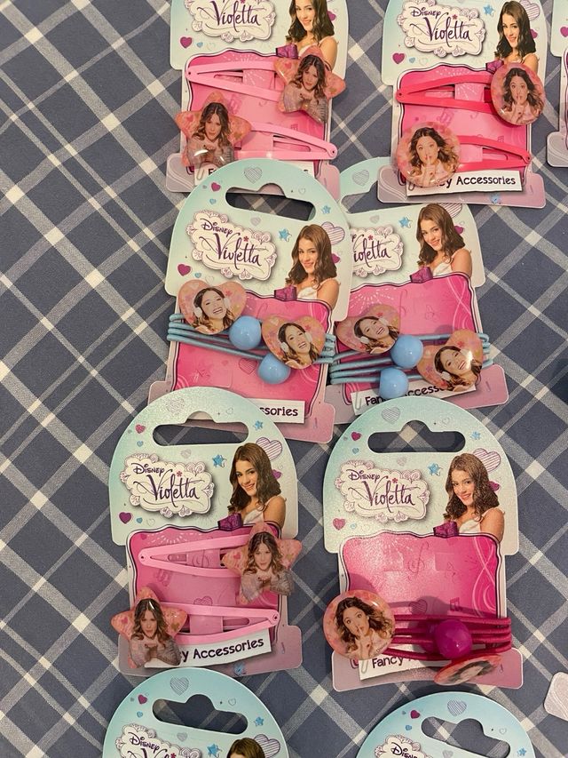 set mollette ed elastici per capelli violetta