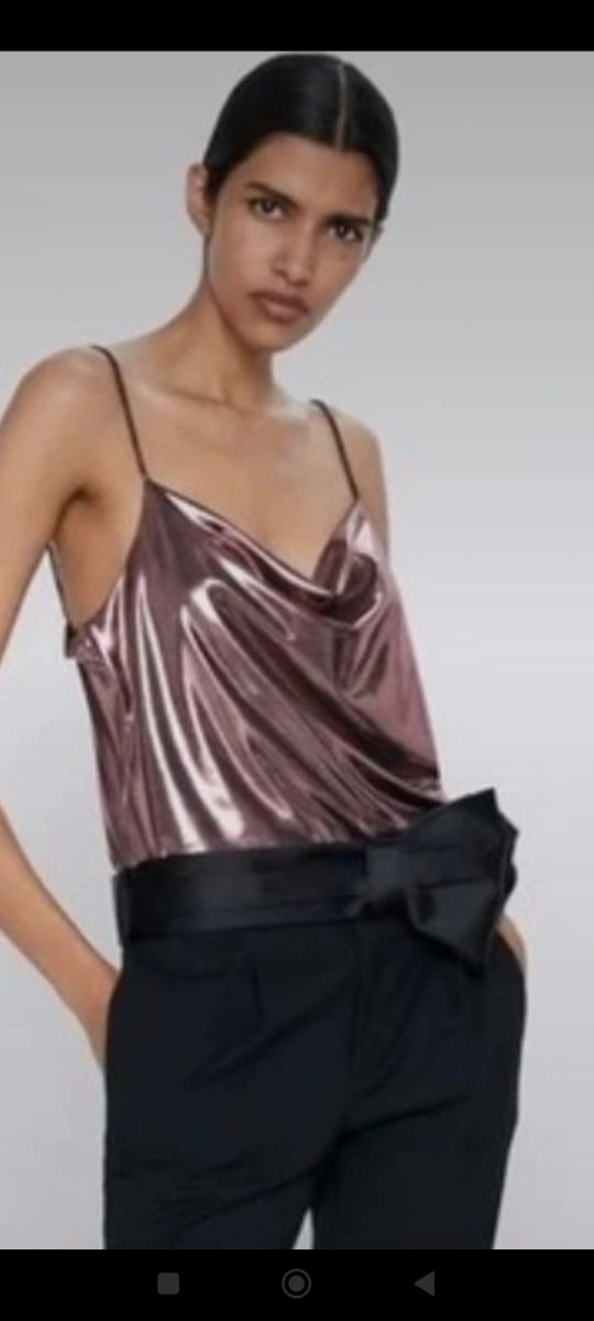 Top metalizado zara XS y S