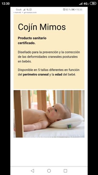 Cojín prevención  Plagiocefalia Mimos
