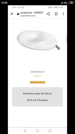 Cojín prevención  Plagiocefalia Mimos