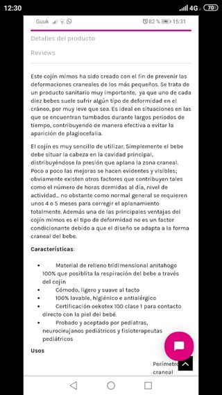 Cojín prevención  Plagiocefalia Mimos