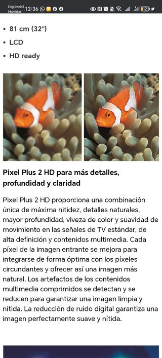 Televisión Philips 32" Modelo 32PFL7962D