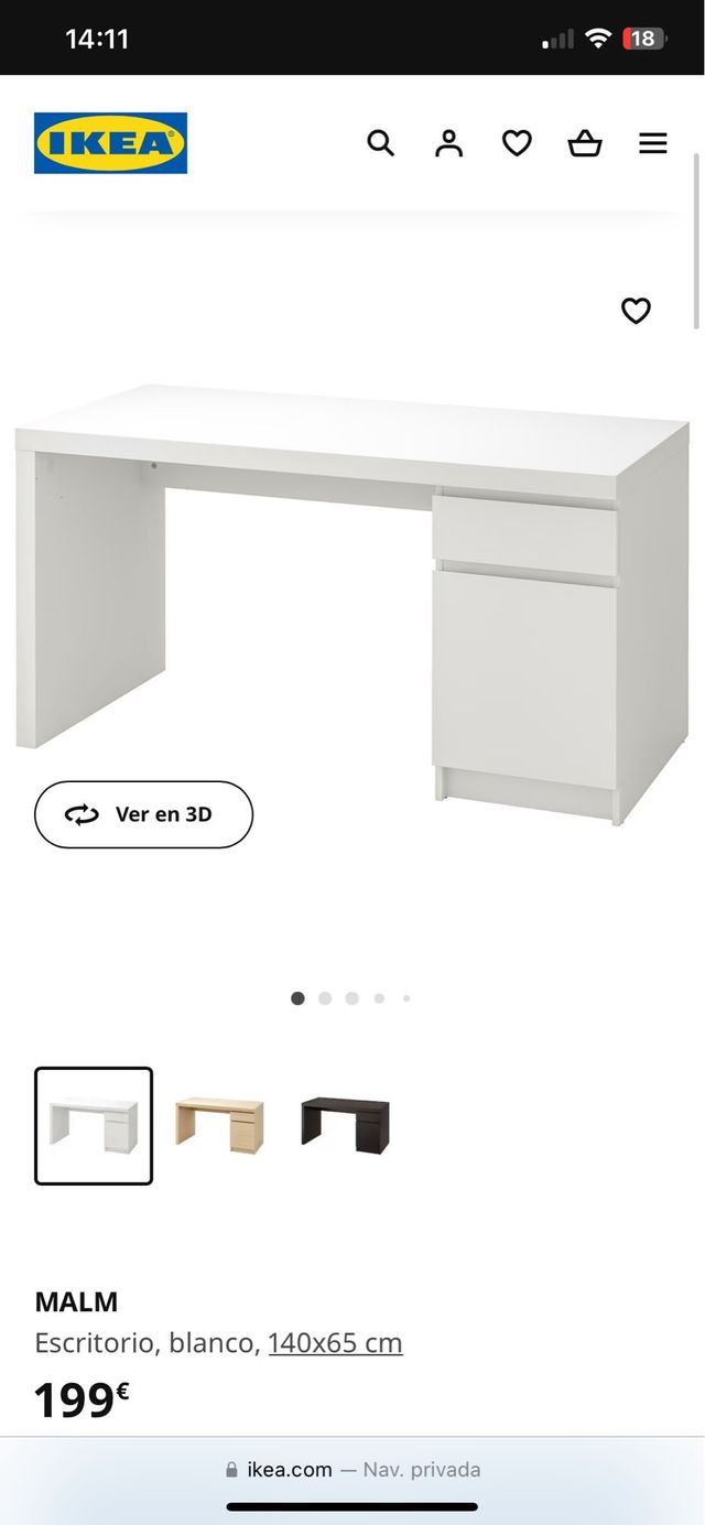 mesa escritorio ikea malm