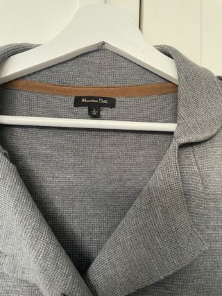 Abrigo chaqueton gris de lana Massimo Dutti