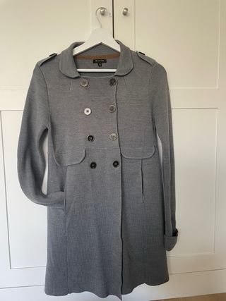 Abrigo chaqueton gris de lana Massimo Dutti
