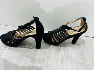 🎈 Sandalias de tacón terciopelo negras.Solo envio🎈