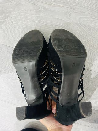 🎈 Sandalias de tacón terciopelo negras.Solo envio🎈