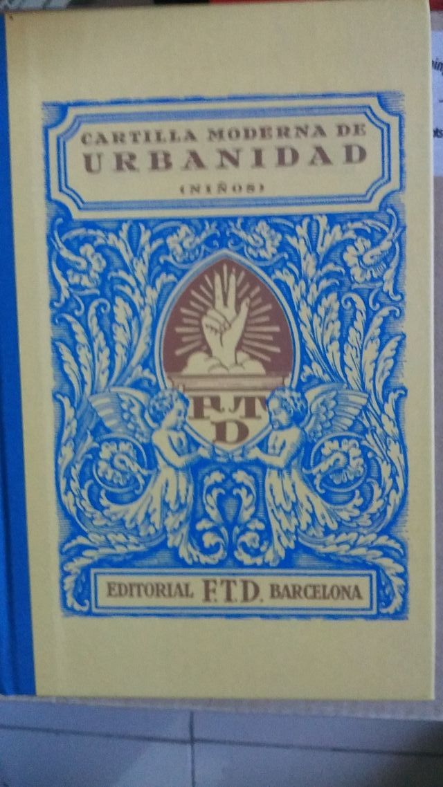 Libro Cartilla Moderna Urbanidad para niños 1929