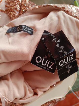 Vestido fiesta lentejuelas dorado 38