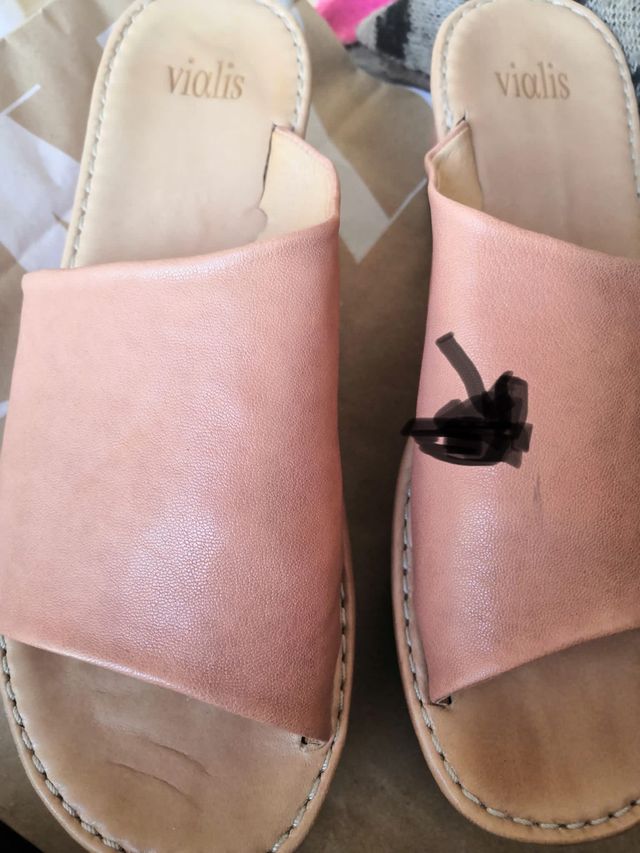 Sandali tipo zoccolo in pelle legittima rosa