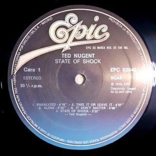 Vinilos Lp TED NUGENT. 1978 y 1979