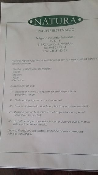 Transfer taracea solo queda 1