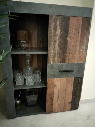 Mueble salón vitrina pared