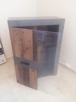 Mueble salón vitrina pared