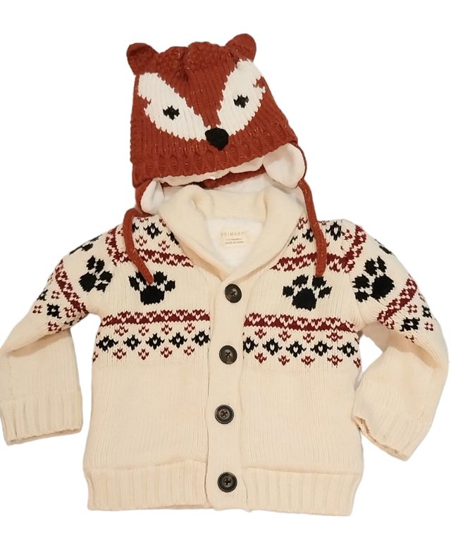Chaqueta bebé Lana + gorrito ( Nuevo) 9-12m.