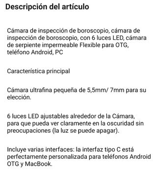 Endoscopio Cámara de Inspección