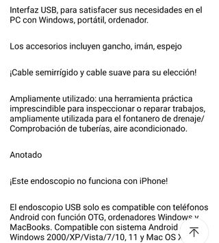Endoscopio Cámara de Inspección