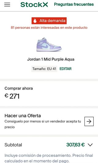Jordan 1 purple aqua