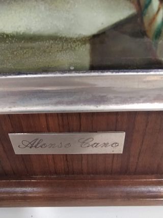 Cuadro Esmalte La Virgen de Belén-enmarcado en pla