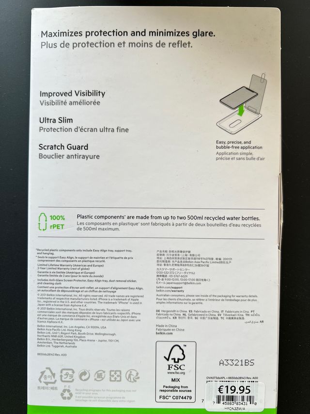 Cristal Templado belkin Iphone 13 Pro Max