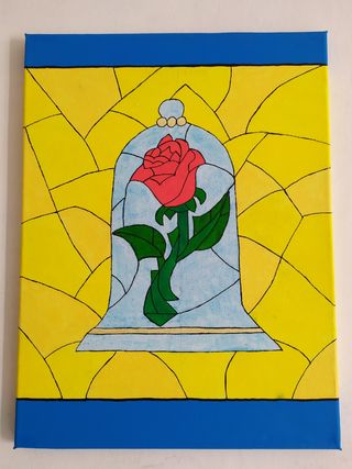 La bella e la bestia disney Quadro Cuadro rosa