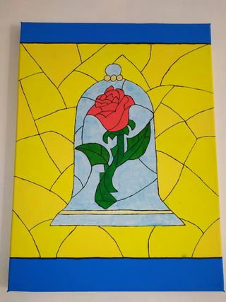 La bella e la bestia disney Quadro Cuadro rosa