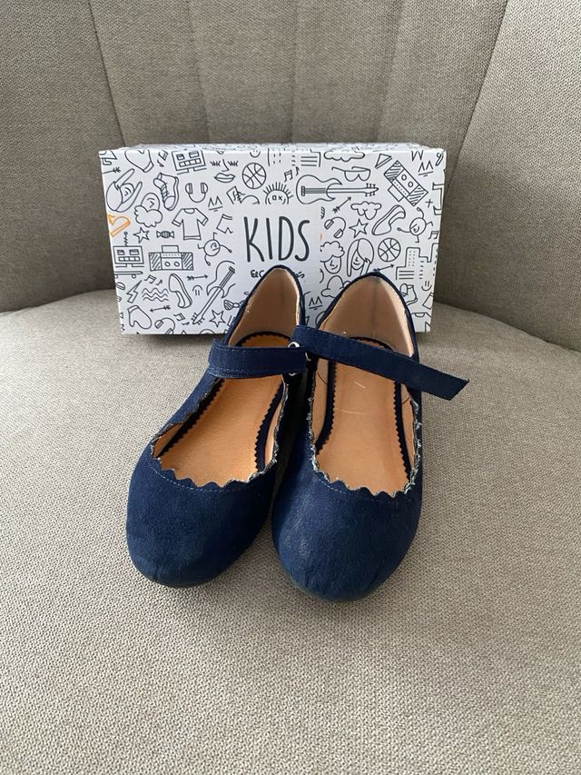 zapatos niña azules de vestir