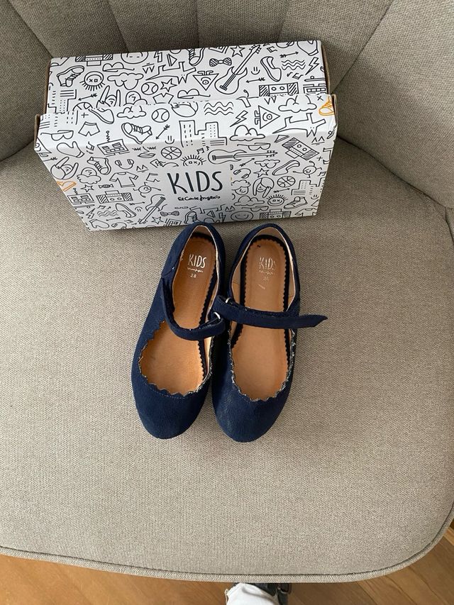 zapatos niña azules de vestir