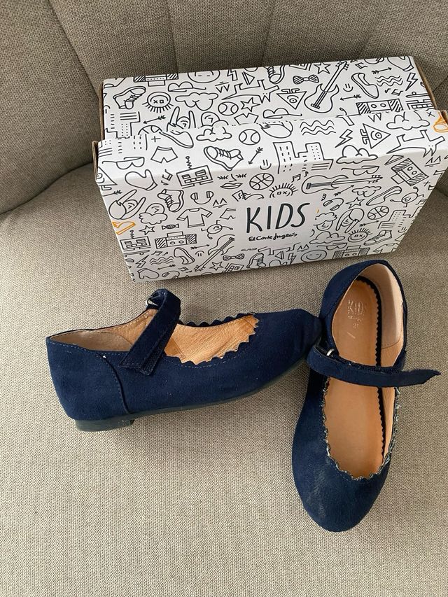 zapatos niña azules de vestir