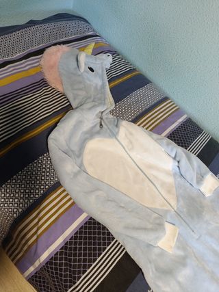 Mono pijama unicornio azul talla S