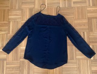 Blusa Zara mujer azul marino