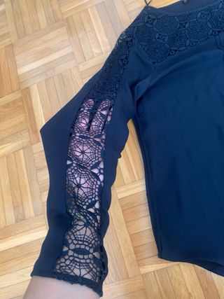 Blusa Zara mujer azul marino