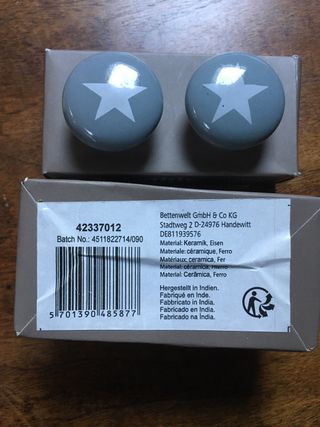 Pomos/tirador cerámica y metal (2) nuevos