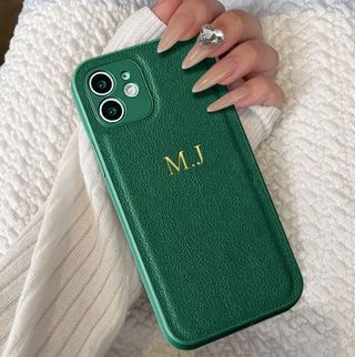 Funda personalizada iPhone cuero grabada