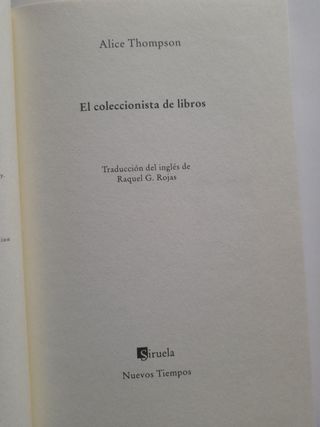 El Coleccionista de Libros. Alice Thompson.