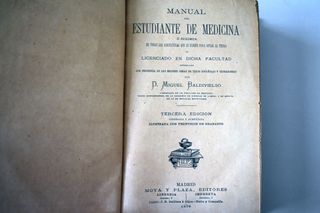 Libro de 1878 MANUAL DEL ESTUDIANTE DE MEDICINA