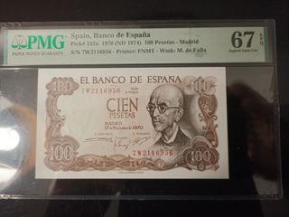 Pmg 100 pesetas 1970 , última serie 7w