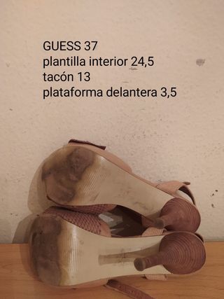 GUESS - sandalias tacón beige 37