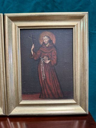 Pareja de óleos sobre tabla,