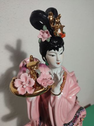 Geisha porcelana tradicional Rosa