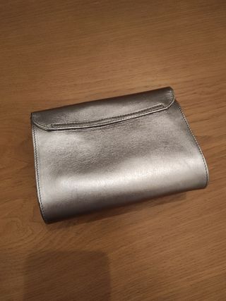 Bolso fiesta piel plata