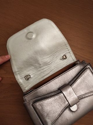 Bolso fiesta piel plata