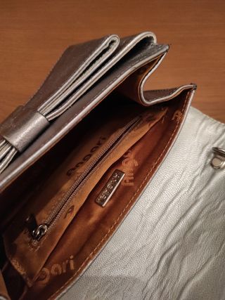 Bolso fiesta piel plata