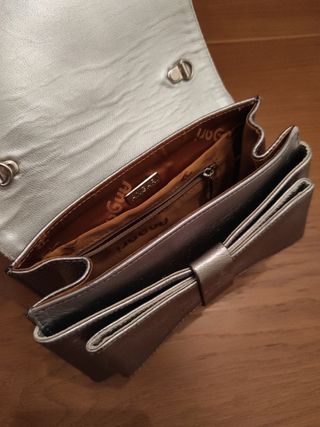 Bolso fiesta piel plata