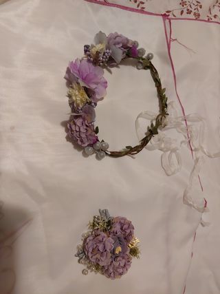 Vestido comunión con cancan y tocado