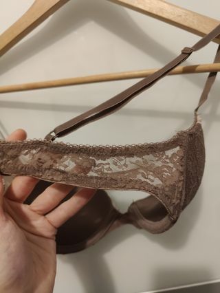 Sujetador encaje marrón